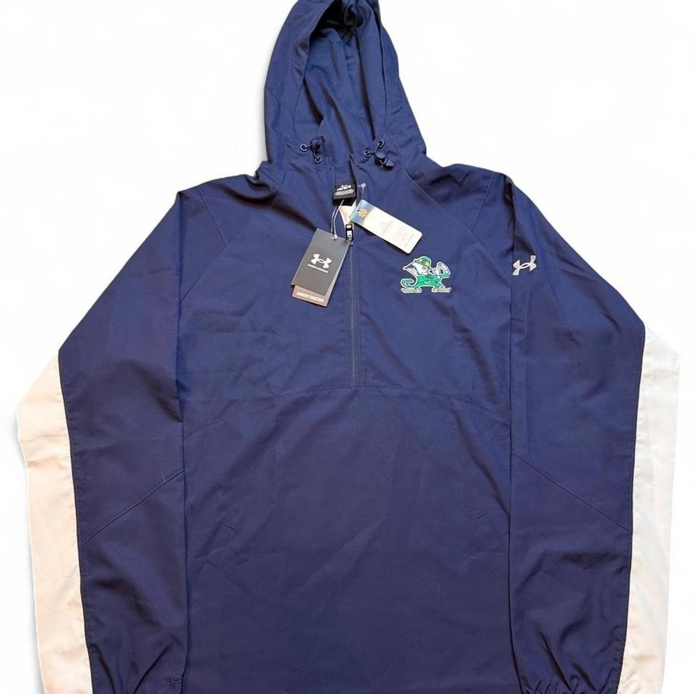 Notre Dame Under Armour Storm 1/4 Zip Pullover Hoodie Windbreaker Men Large NWT